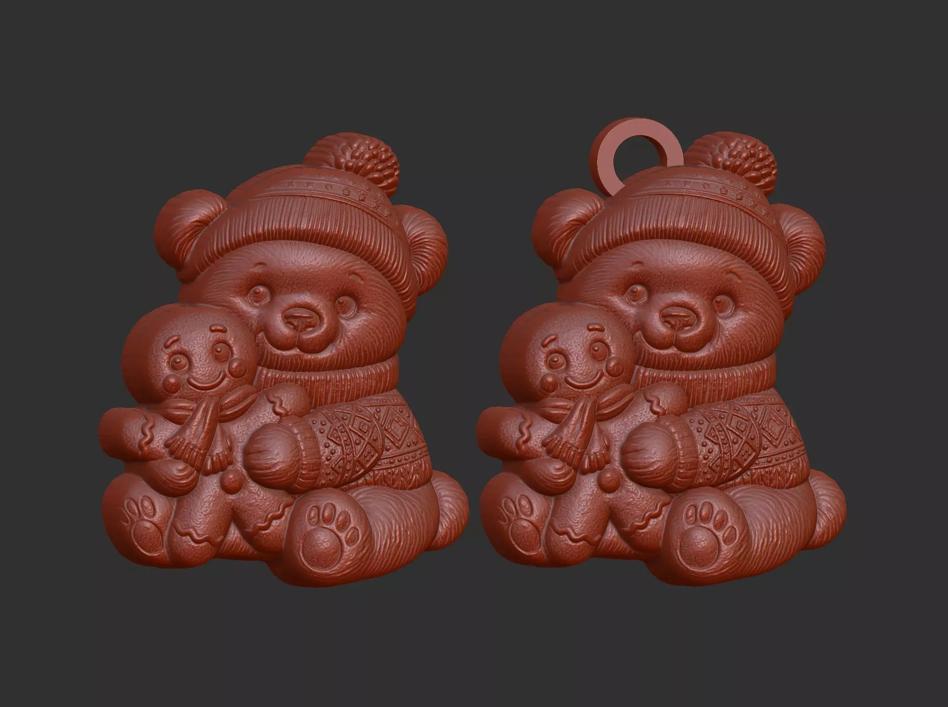 panda christmas cookie cnc model 3D print model_1