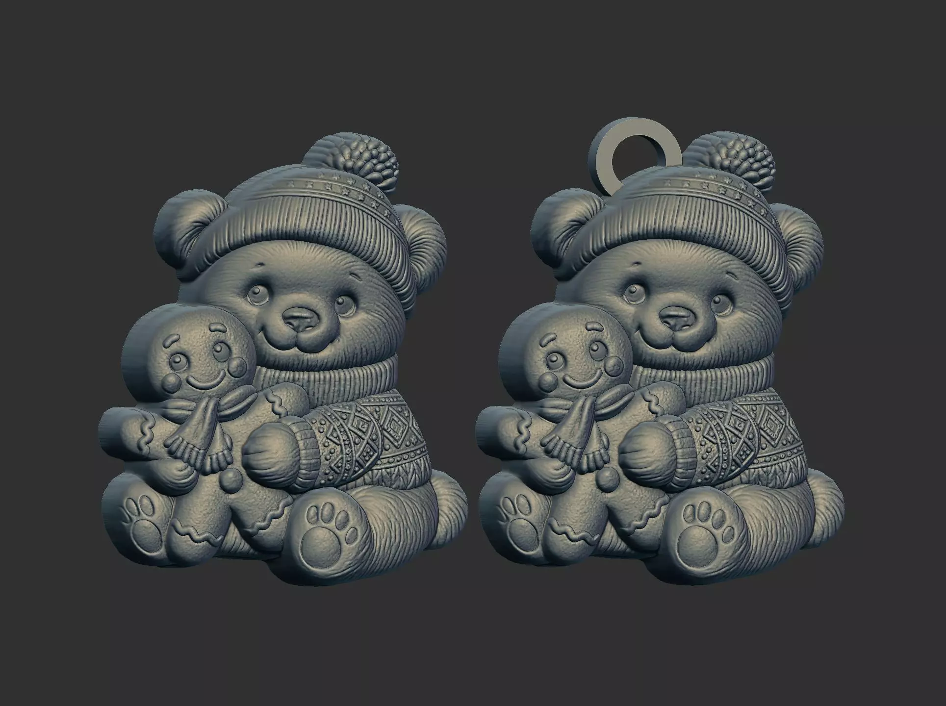 panda christmas cookie cnc model 3D print model_27