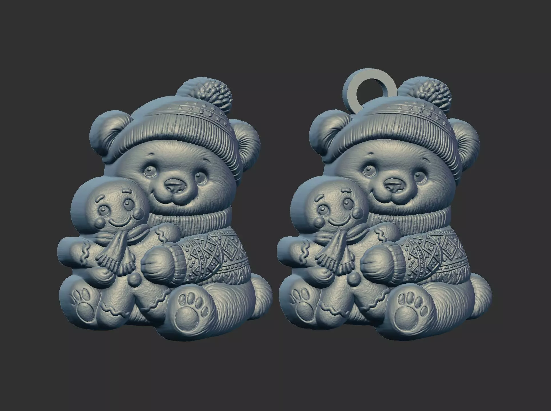 panda christmas cookie cnc model 3D print model_28