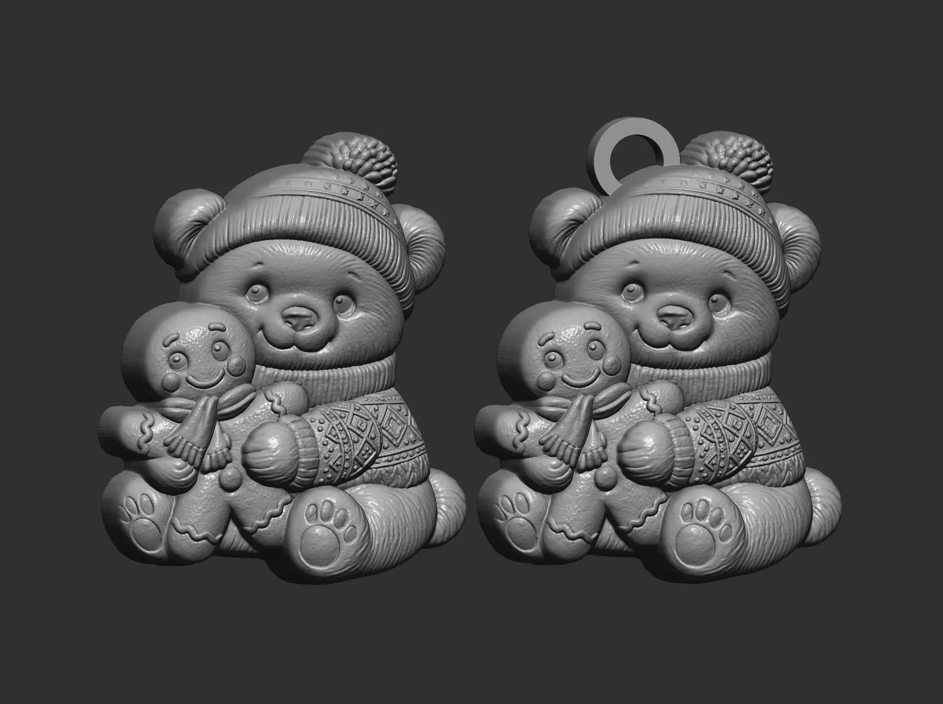 panda christmas cookie cnc model 3D print model_11