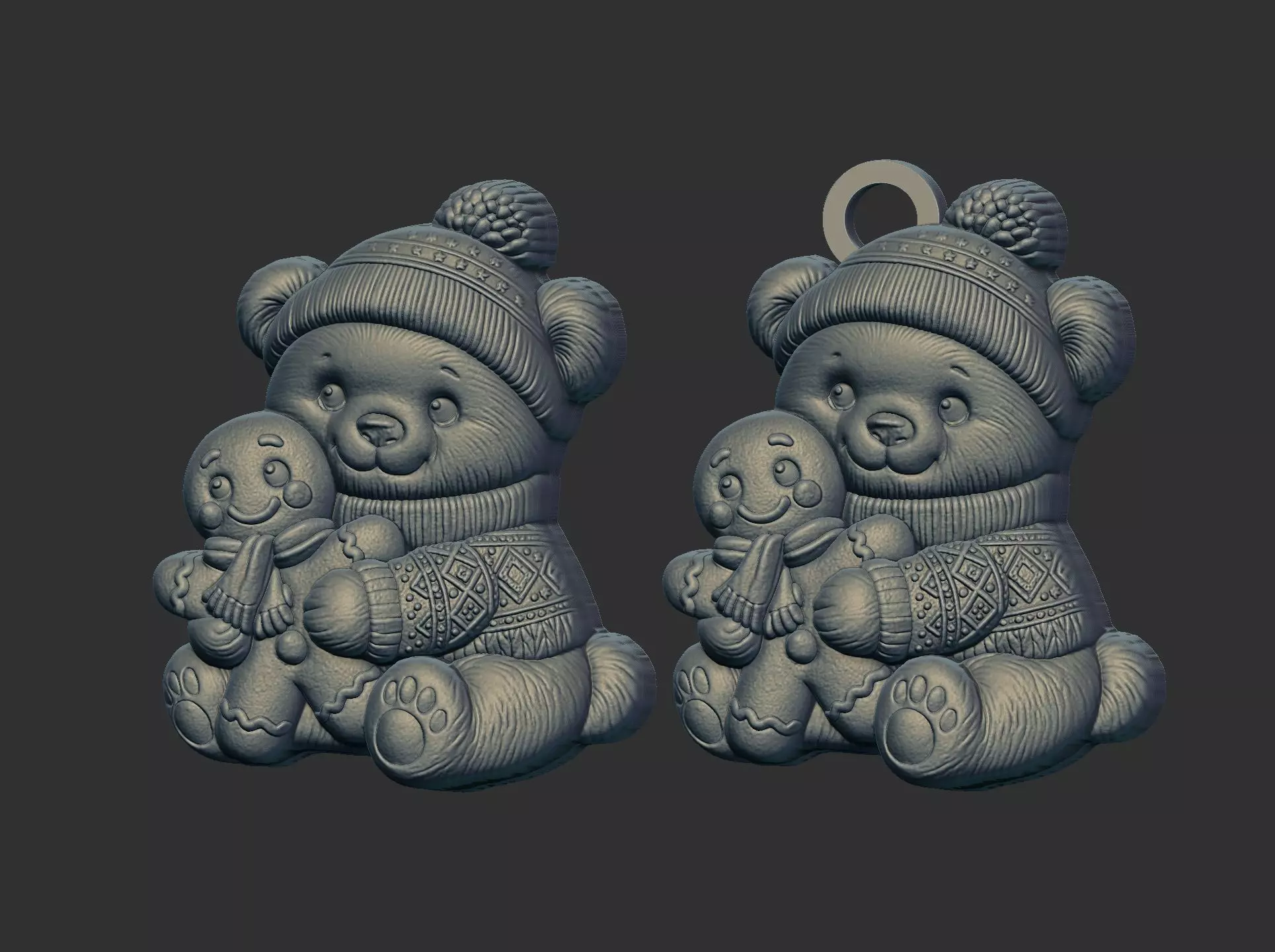 panda christmas cookie cnc model 3D print model_4