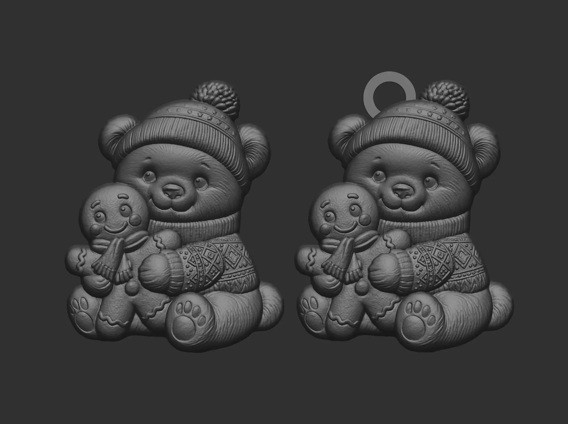 panda christmas cookie cnc model 3D print model_15