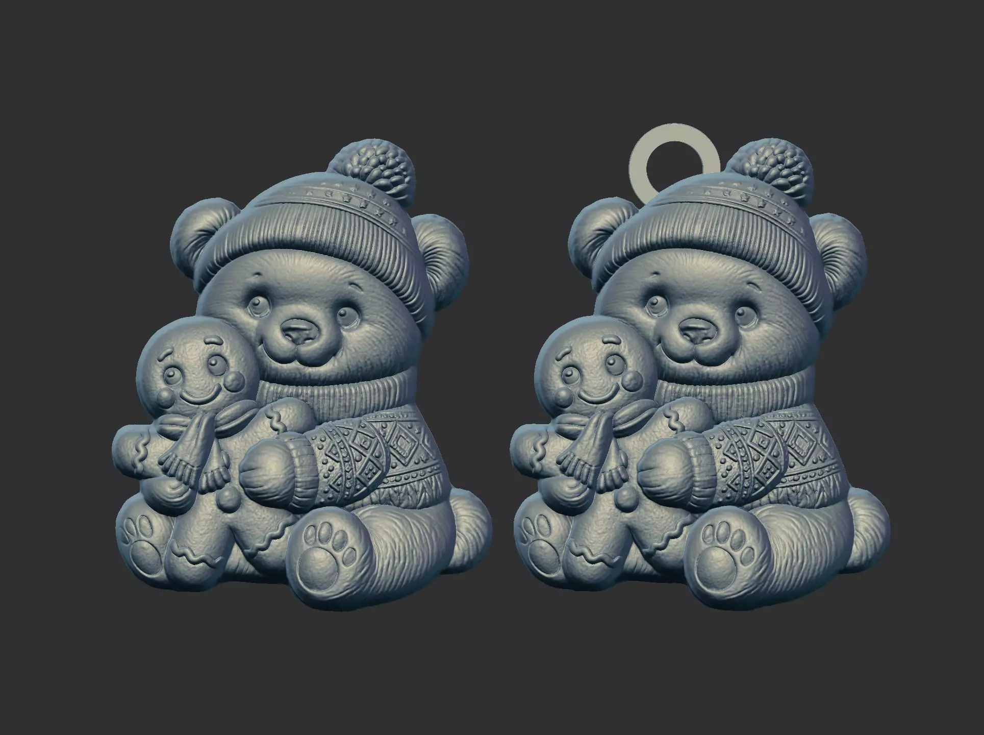 panda christmas cookie cnc model 3D print model_20