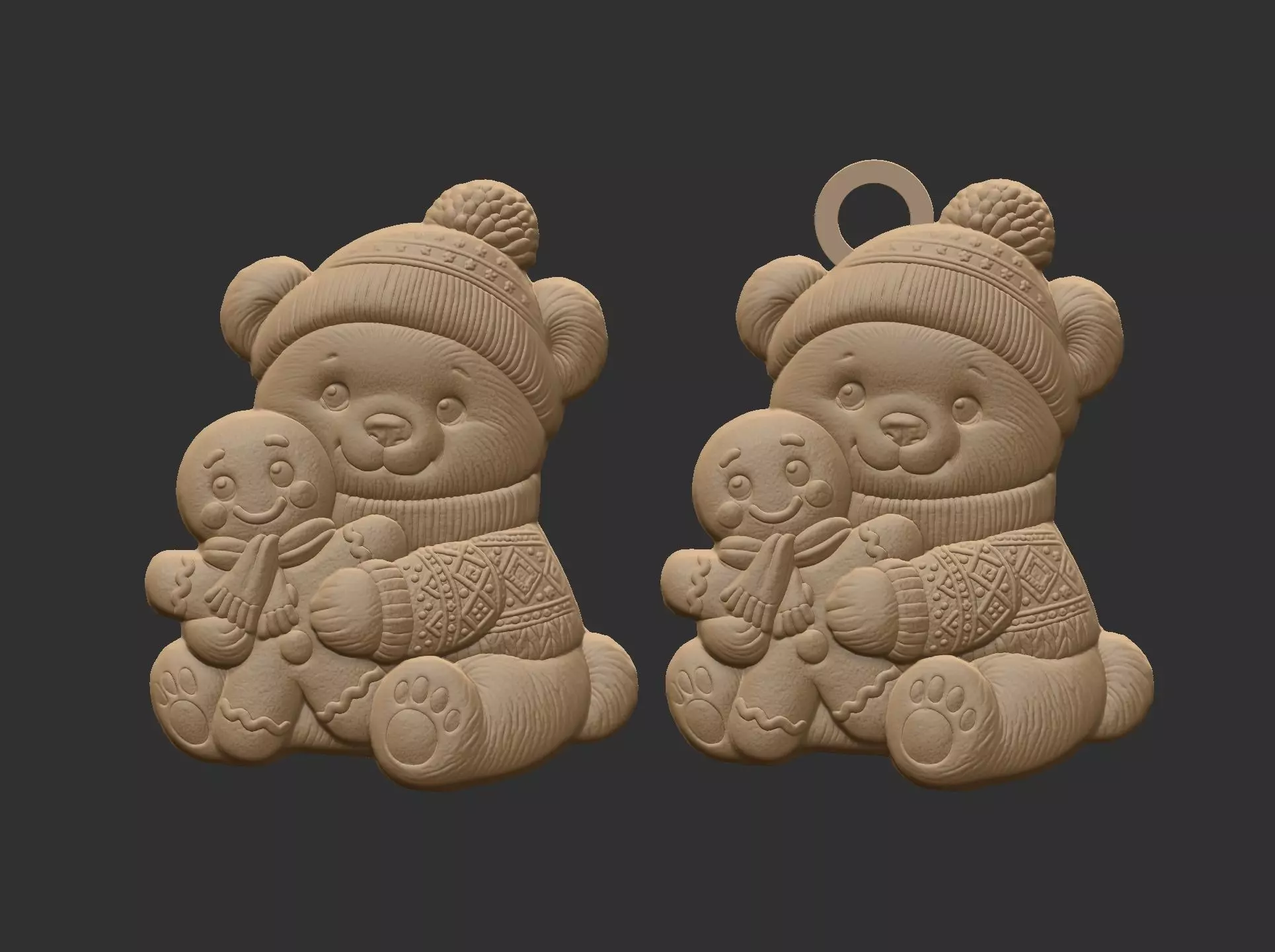 panda christmas cookie cnc model 3D print model_17