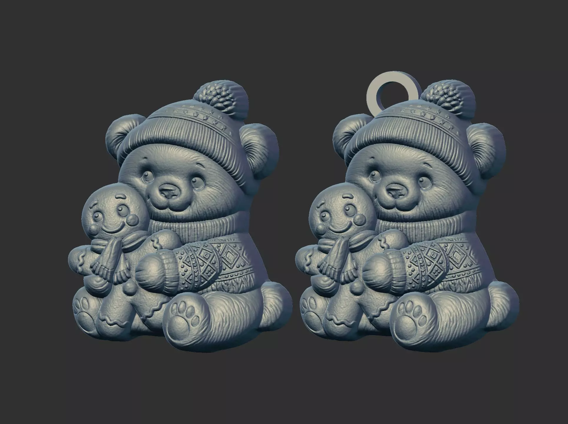 panda christmas cookie cnc model 3D print model_3