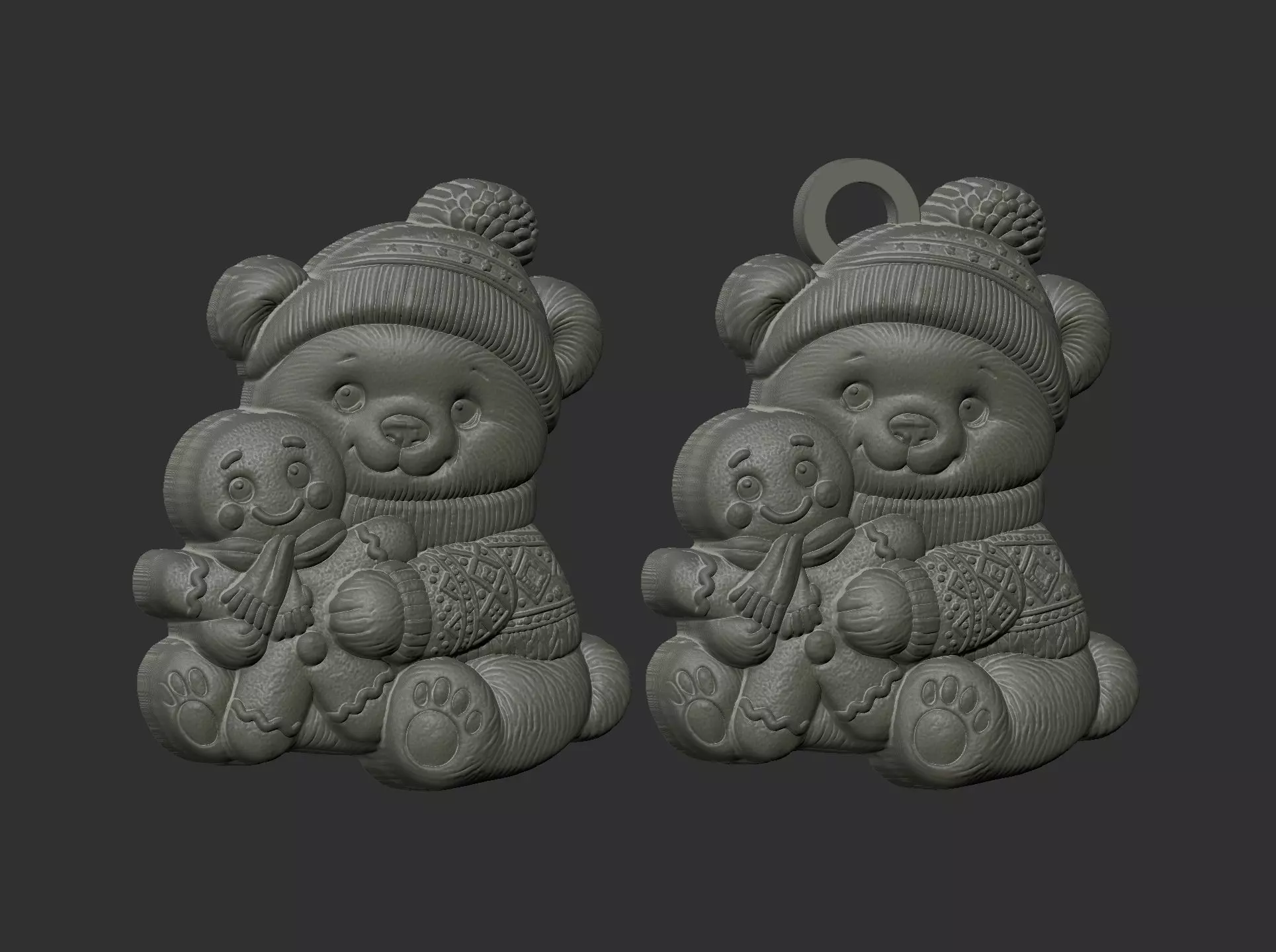 panda christmas cookie cnc model 3D print model_25