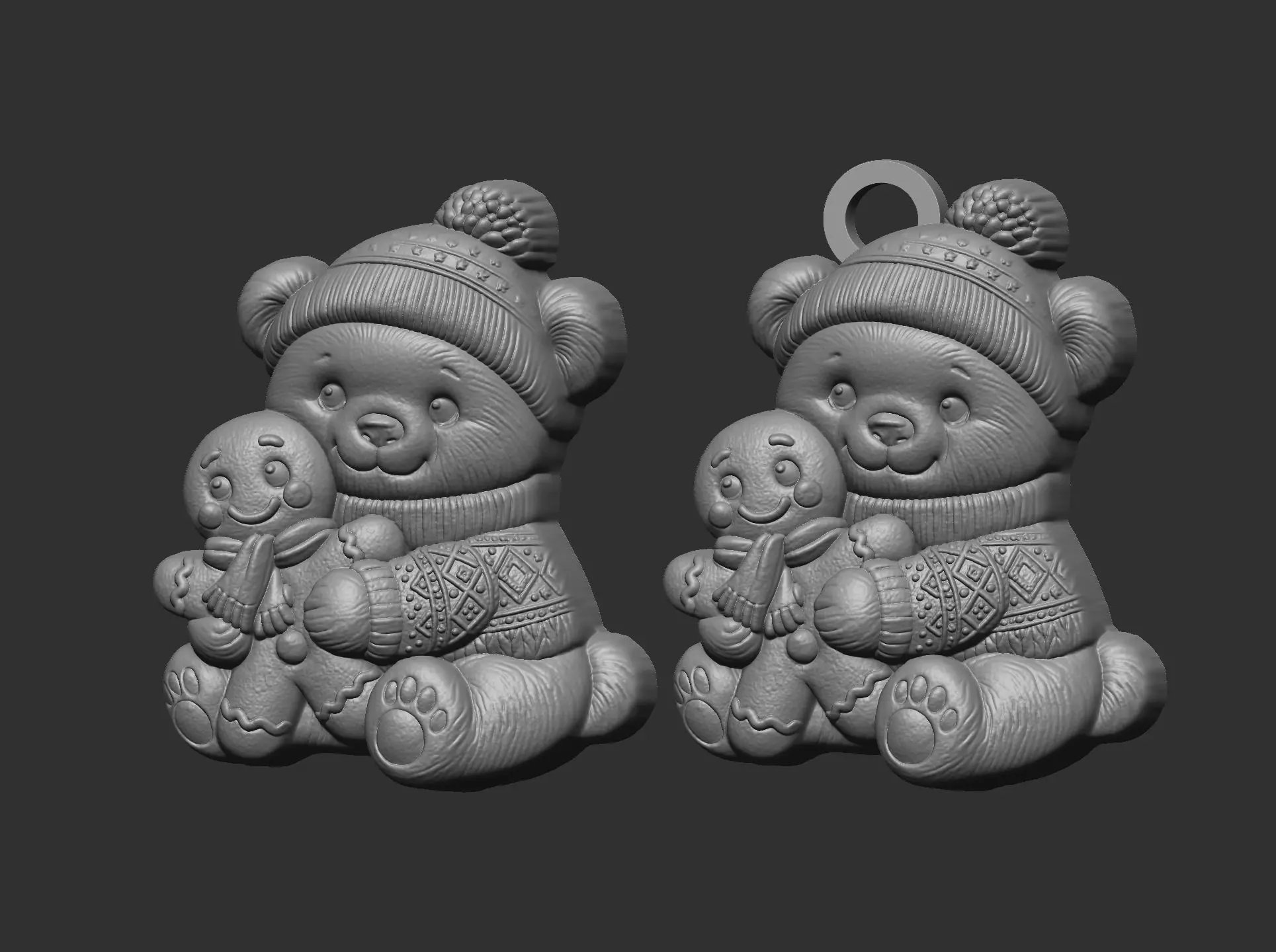 panda christmas cookie cnc model 3D print model_5