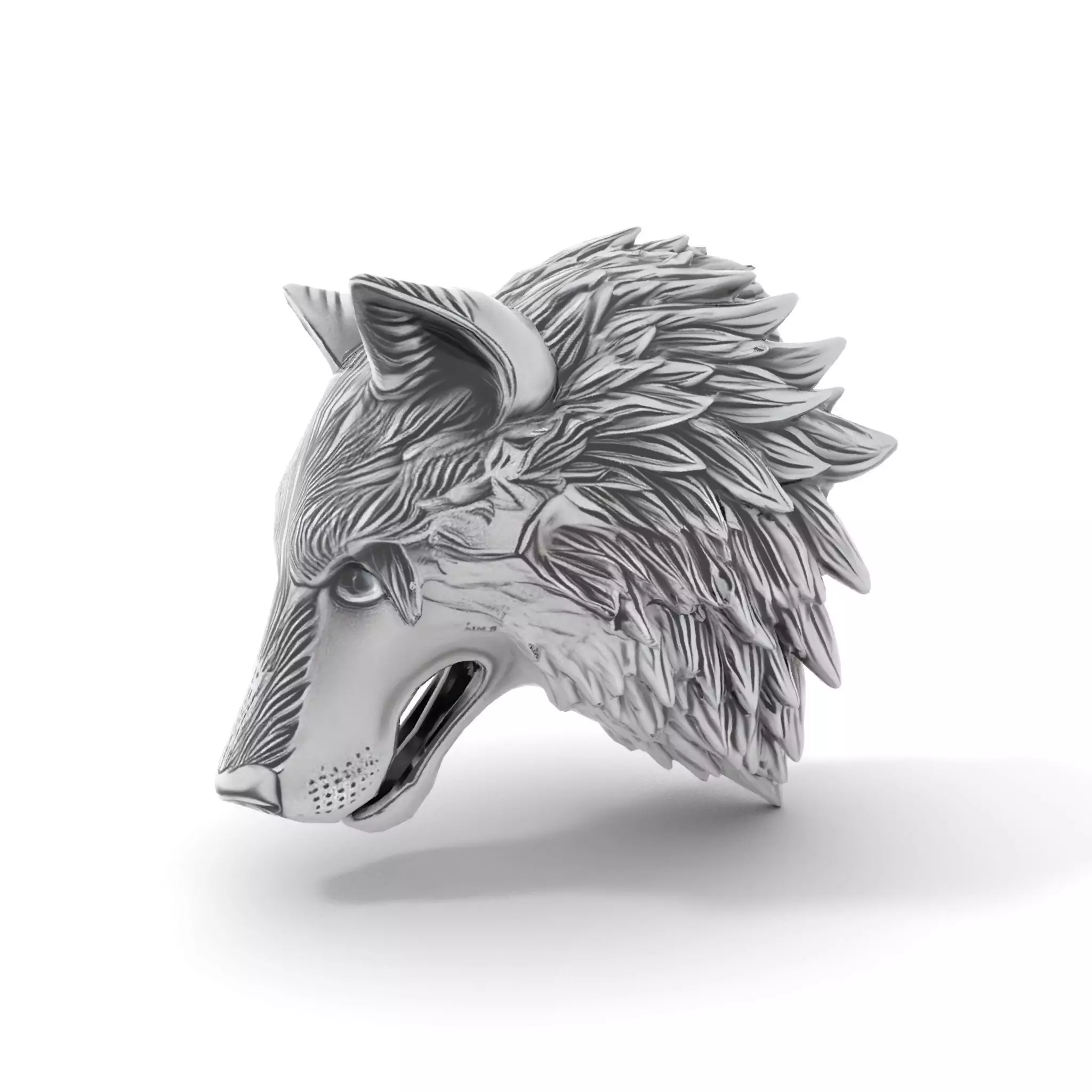 Silver Wolf Head model pack Low-poly 3D model_7