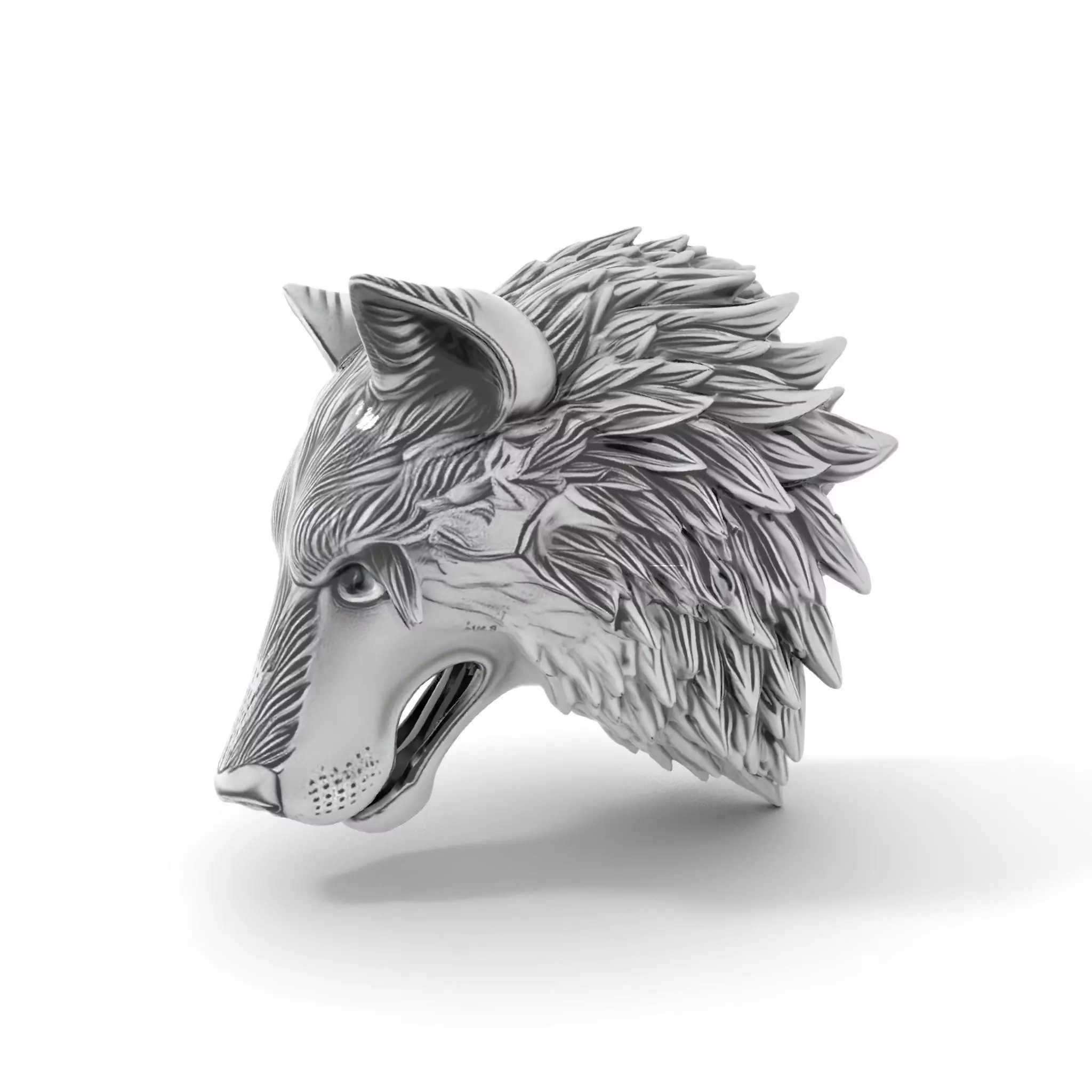 Silver Wolf Head model pack Low-poly 3D model_0