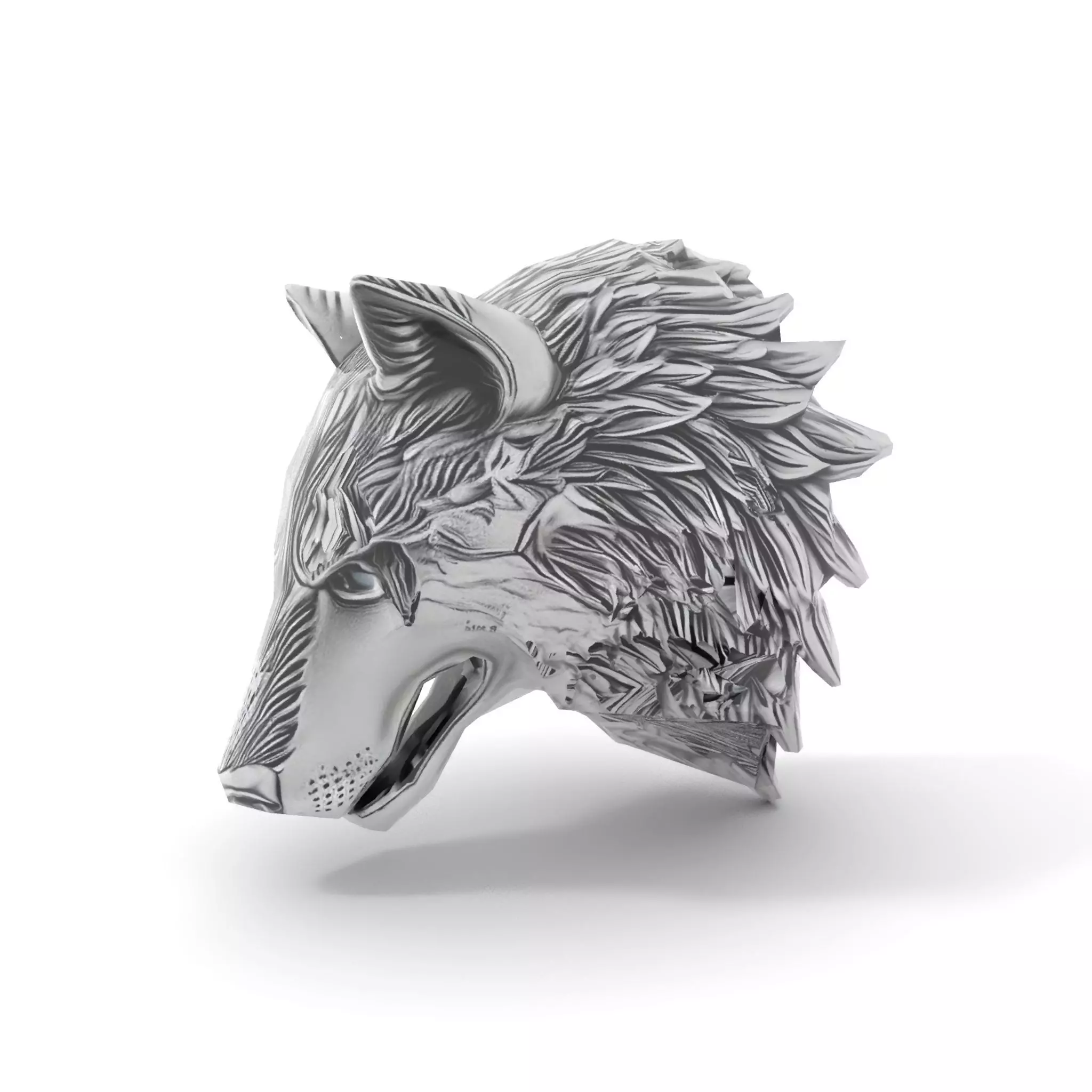 Silver Wolf Head model pack Low-poly 3D model_8