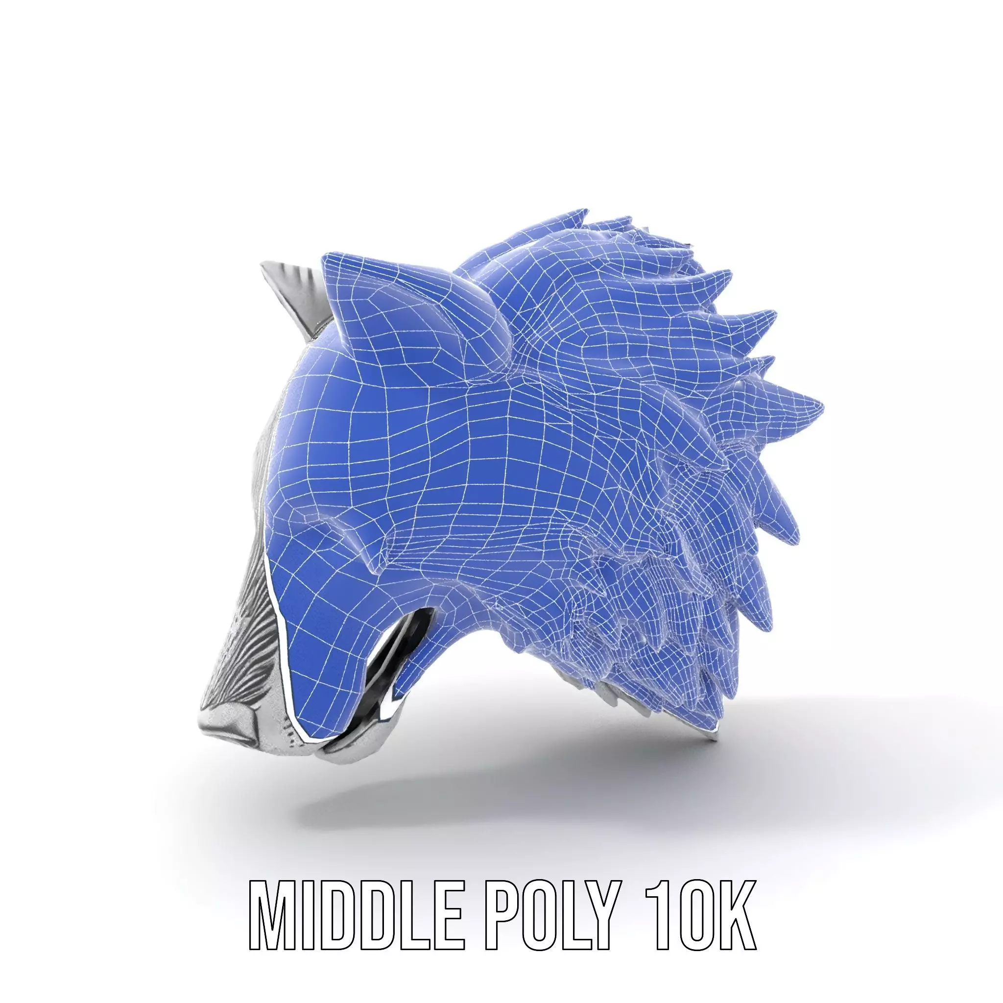 Silver Wolf Head model pack Low-poly 3D model_16
