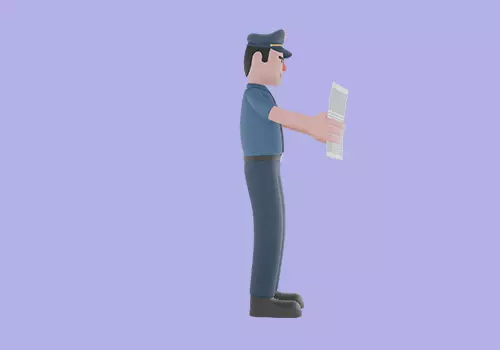 Stylized 3D Male Police Character - Officer Reading Newspaper 3D model_5
