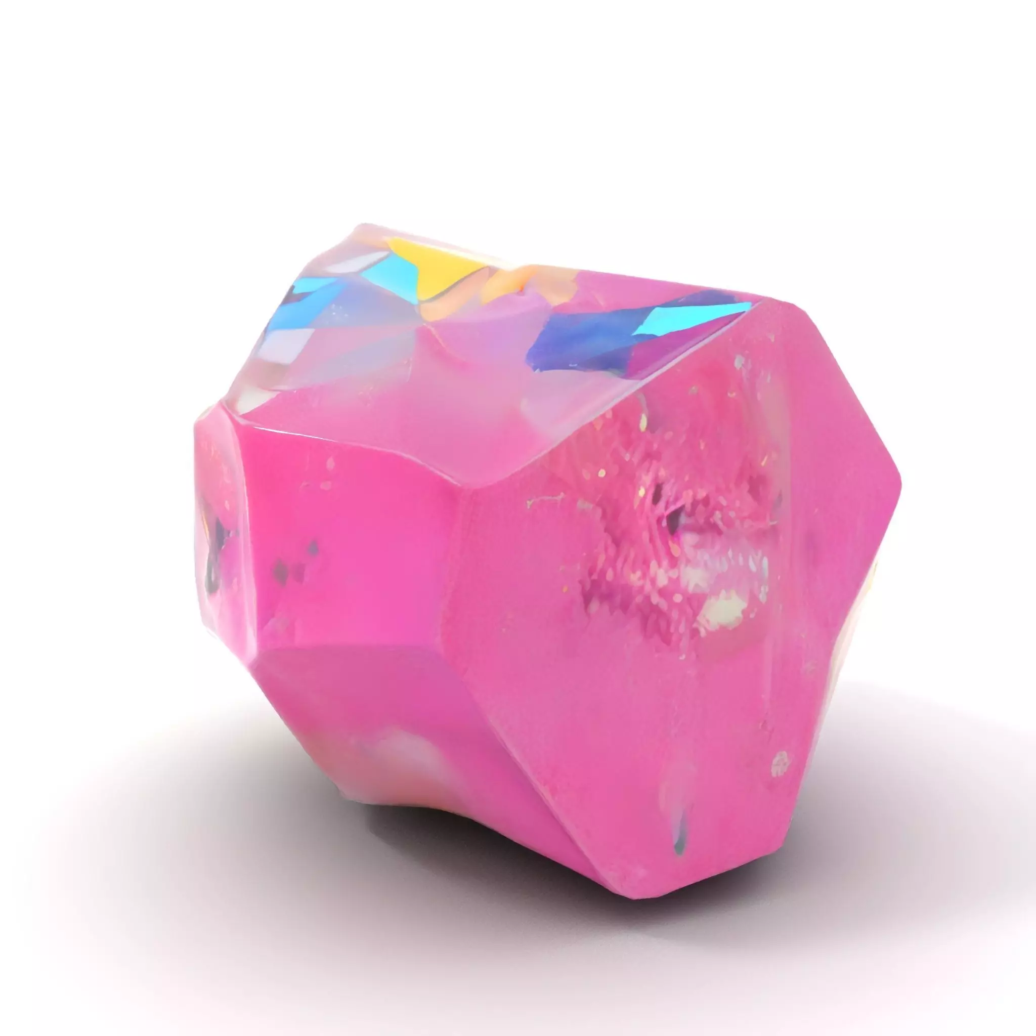 Pink Gemstone Crystal model pack Low-poly 3D model_6