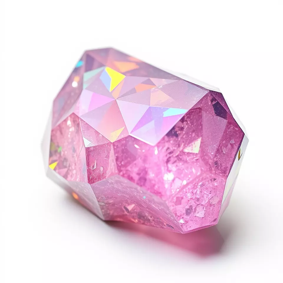 Pink Gemstone Crystal model pack Low-poly 3D model_3