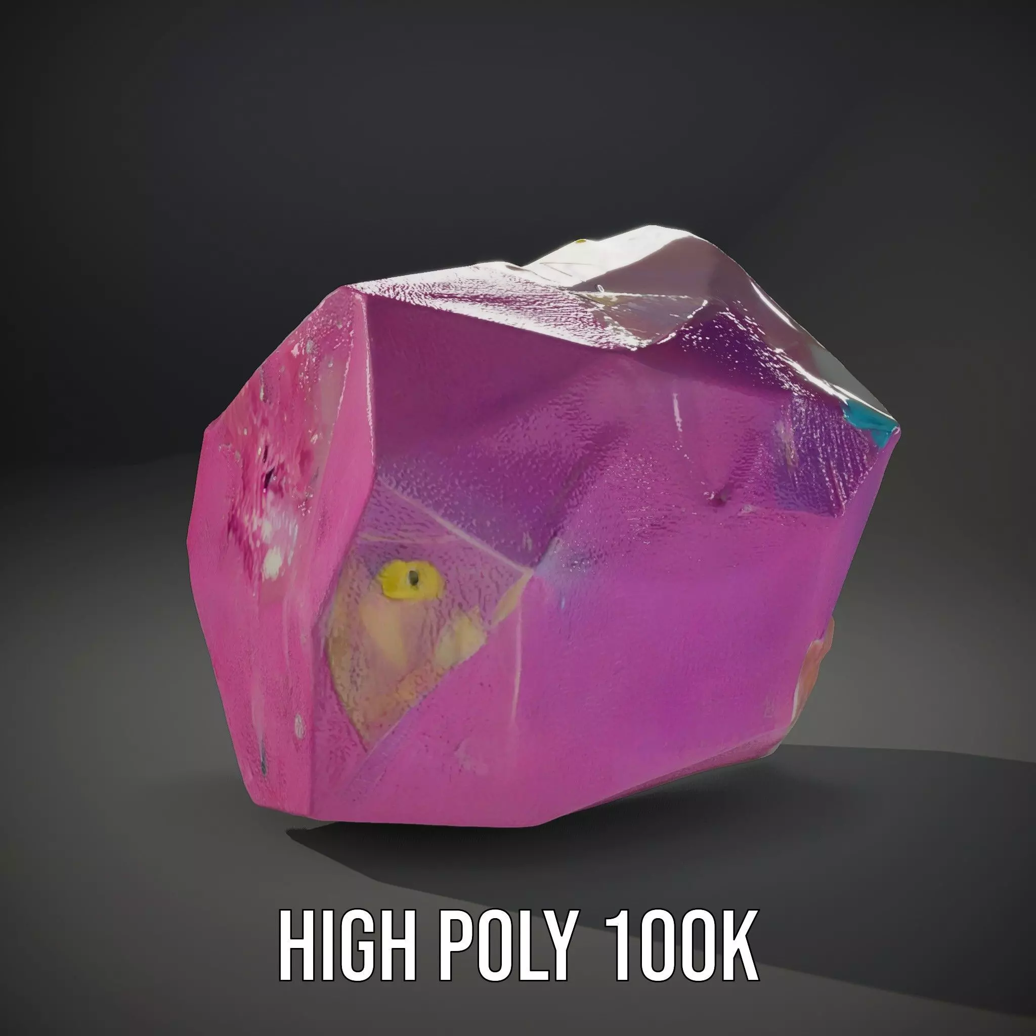Pink Gemstone Crystal model pack Low-poly 3D model_11