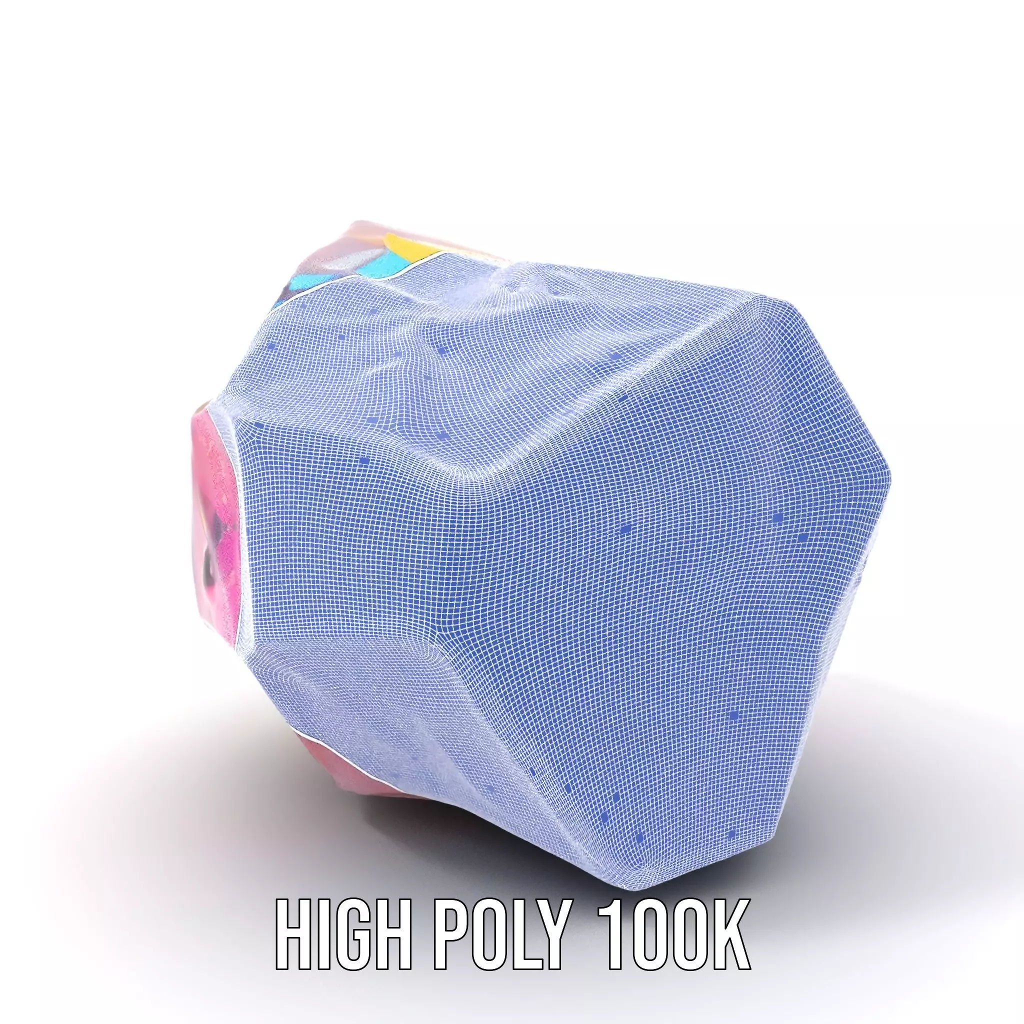 Pink Gemstone Crystal model pack Low-poly 3D model_5