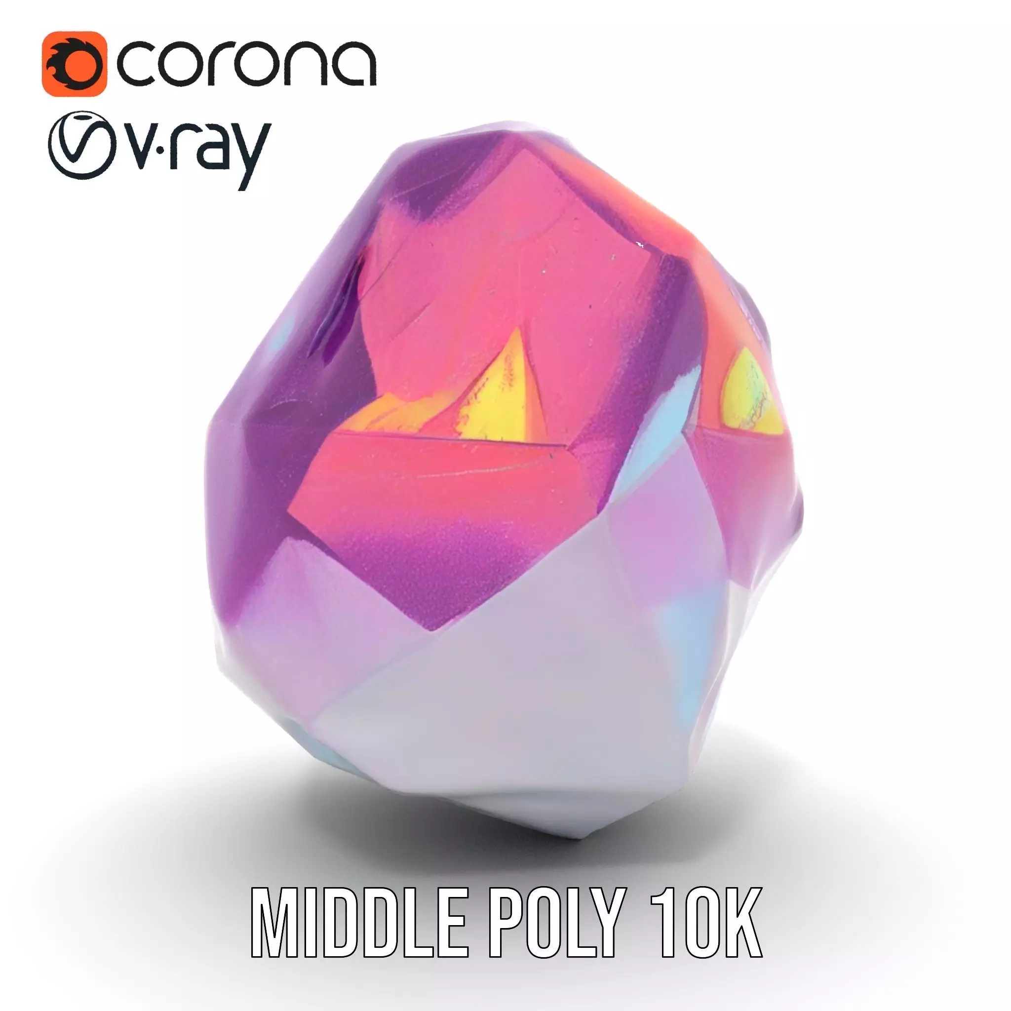 Violet Crystal Gem model pack Low-poly 3D model_30