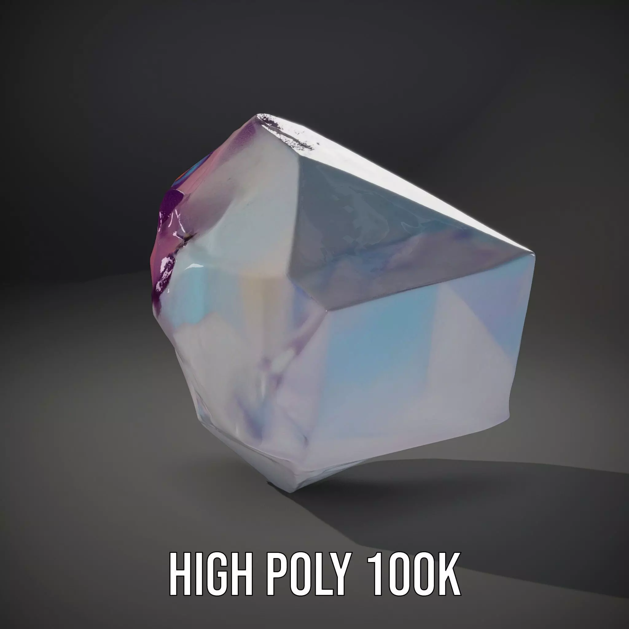Violet Crystal Gem model pack Low-poly 3D model_15