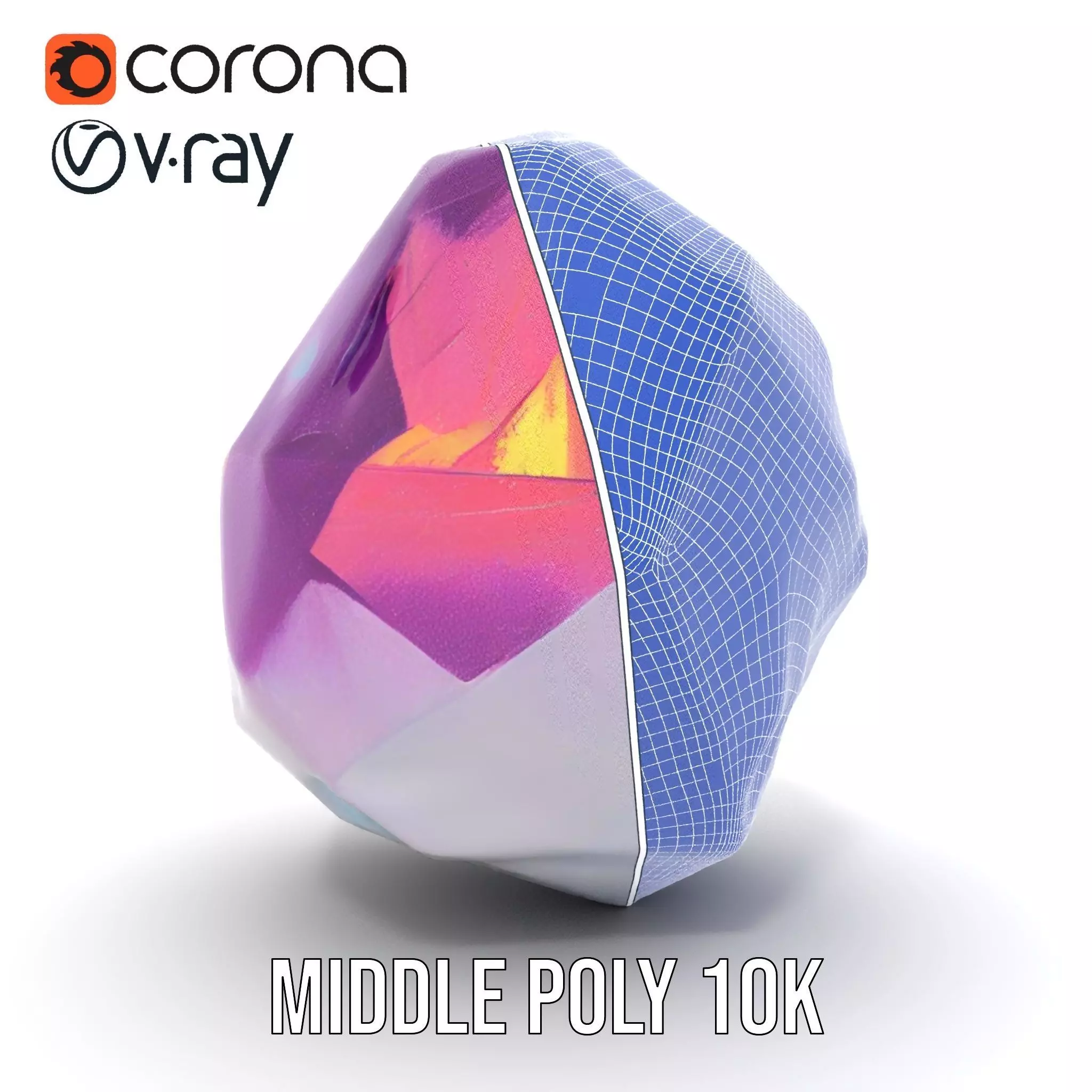 Violet Crystal Gem model pack Low-poly 3D model_28