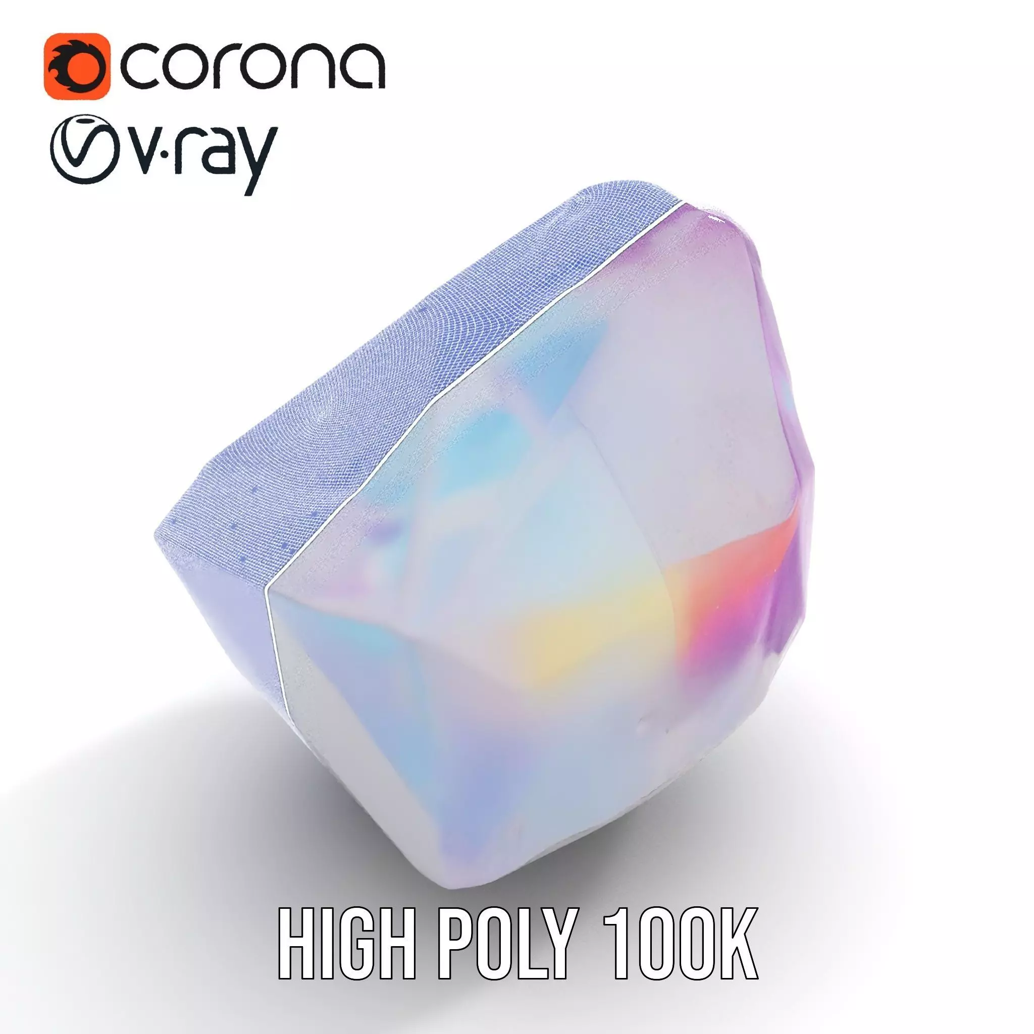 Violet Crystal Gem model pack Low-poly 3D model_27