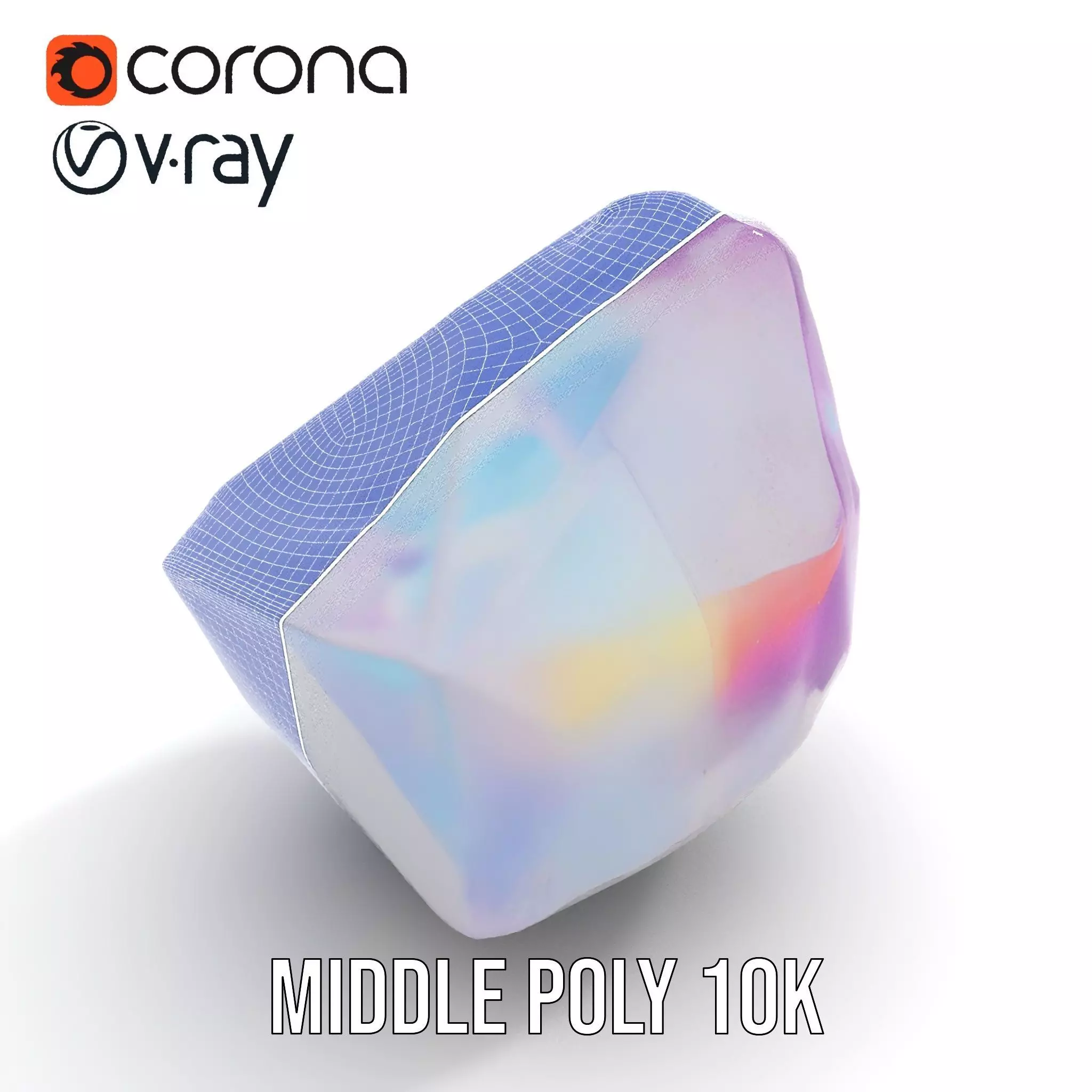 Violet Crystal Gem model pack Low-poly 3D model_16