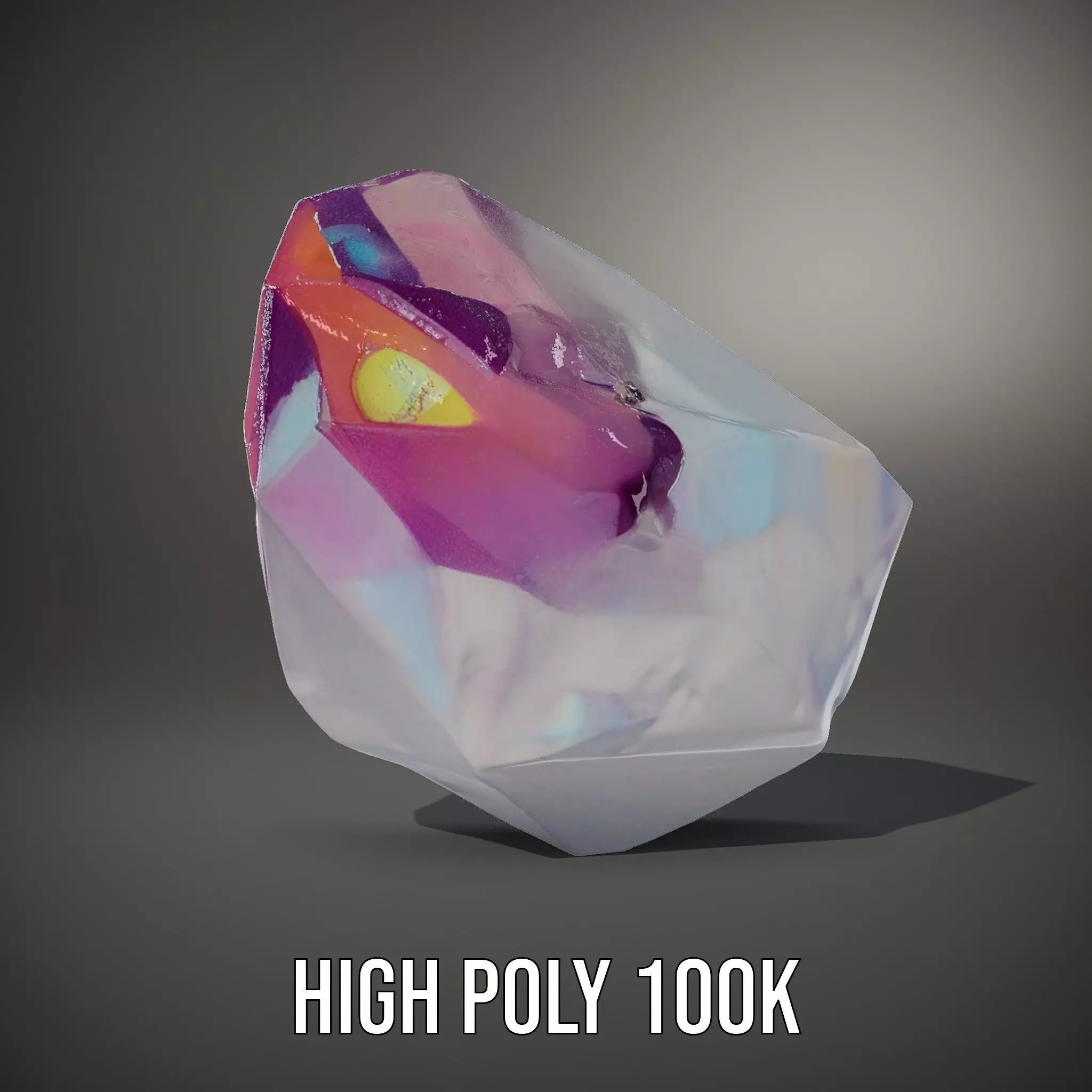 Violet Crystal Gem model pack Low-poly 3D model_10