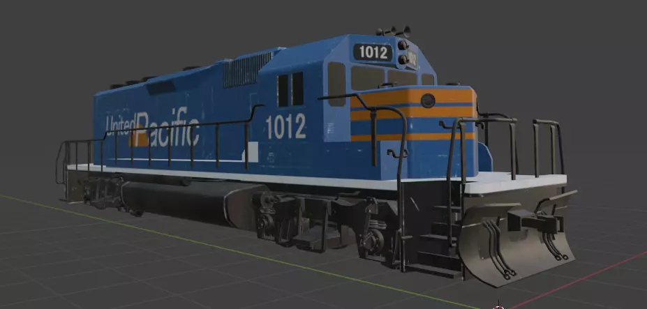 Locomotive Train Engine Game Ready 3D Model 3D model_7
