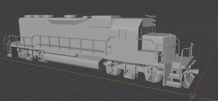 Locomotive Train Engine Game Ready 3D Model 3D model_6