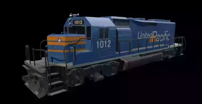 Locomotive Train Engine Game Ready 3D Model