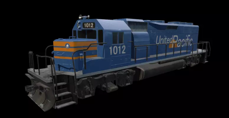 Locomotive Train Engine Game Ready 3D Model 3D model_0