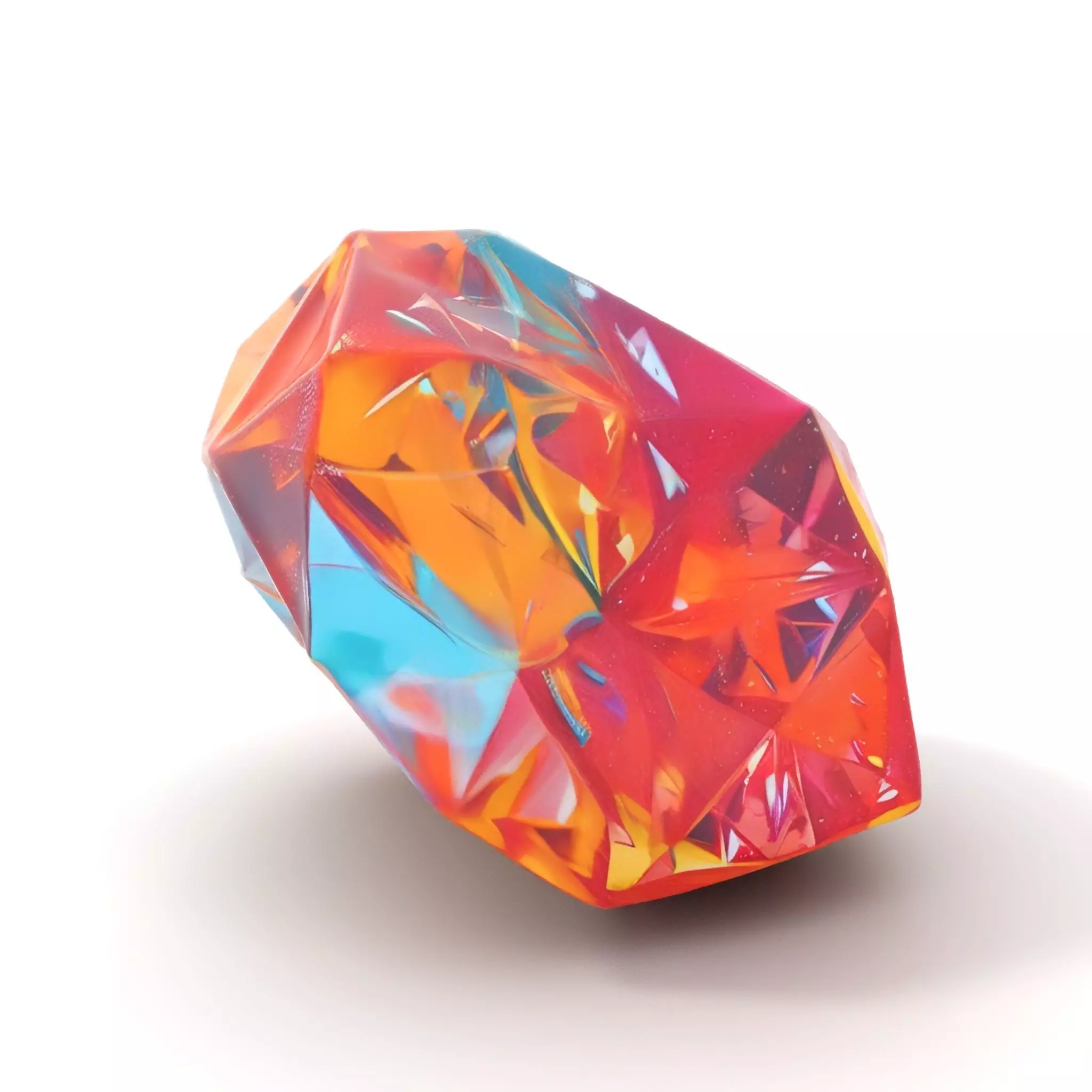 Rainbow Crystal Gem model pack Low-poly 3D model_6