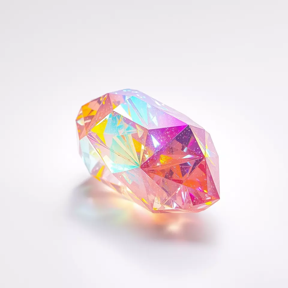 Rainbow Crystal Gem model pack Low-poly 3D model_3
