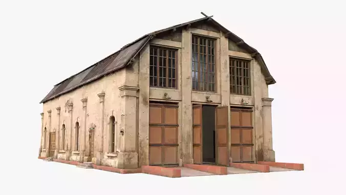 Abandoned Warehouse Low-poly 3D model