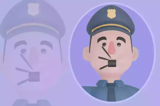 Stylized 3D Male Police Character - Cartoon Officer Stop Gesture