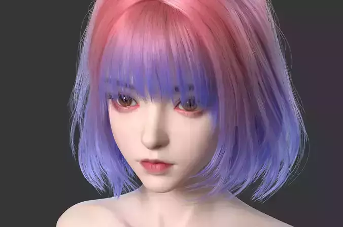 Beautiful woman  head portrait  Digital head portrait