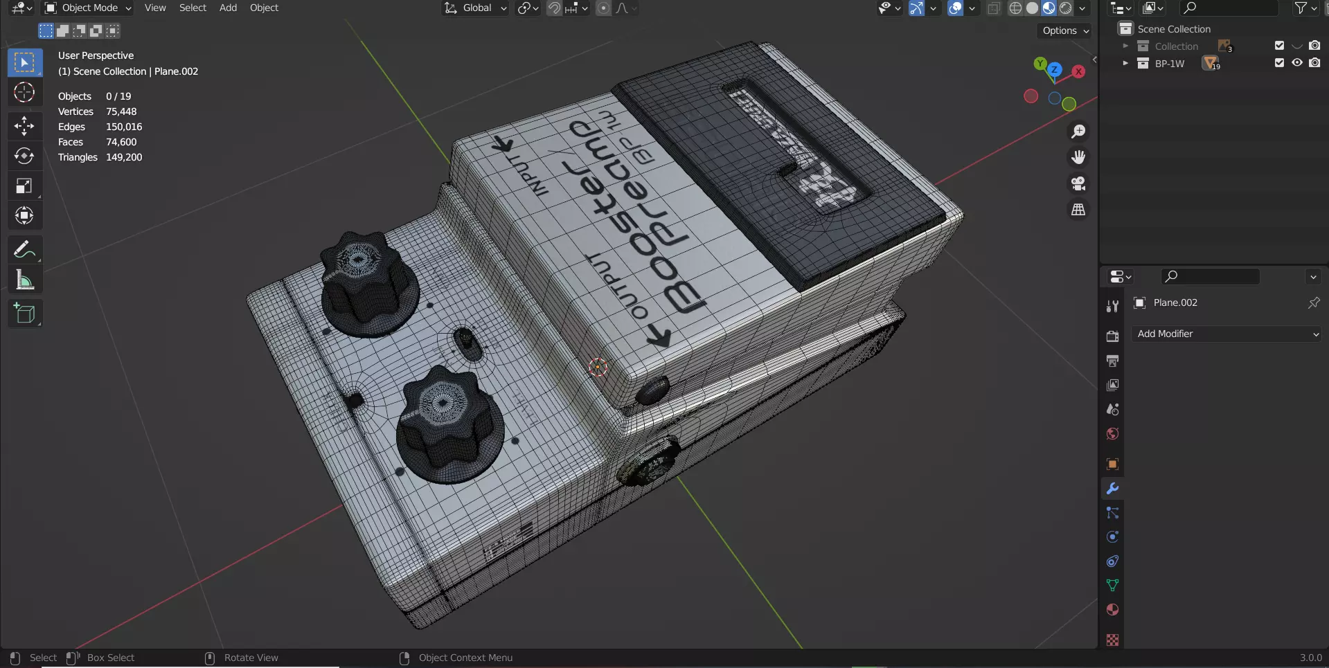 BOSS - effects pedals BP-1W 3D model_9