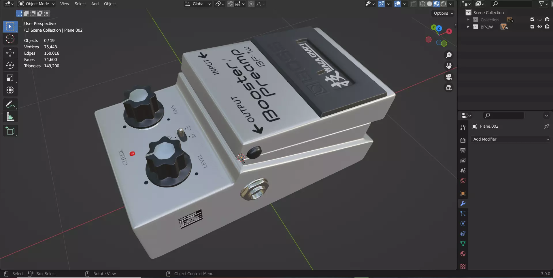 BOSS - effects pedals BP-1W 3D model_11