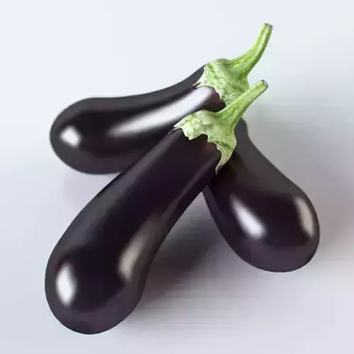 Eggplant three eggplants 3D model