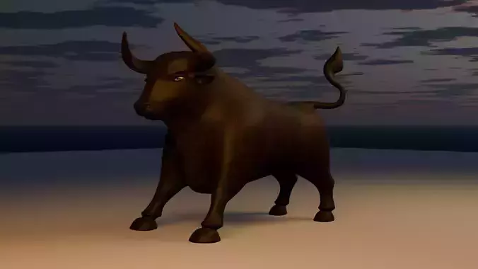 Stylized Bull 3D Model  Cartoon Animal Character 