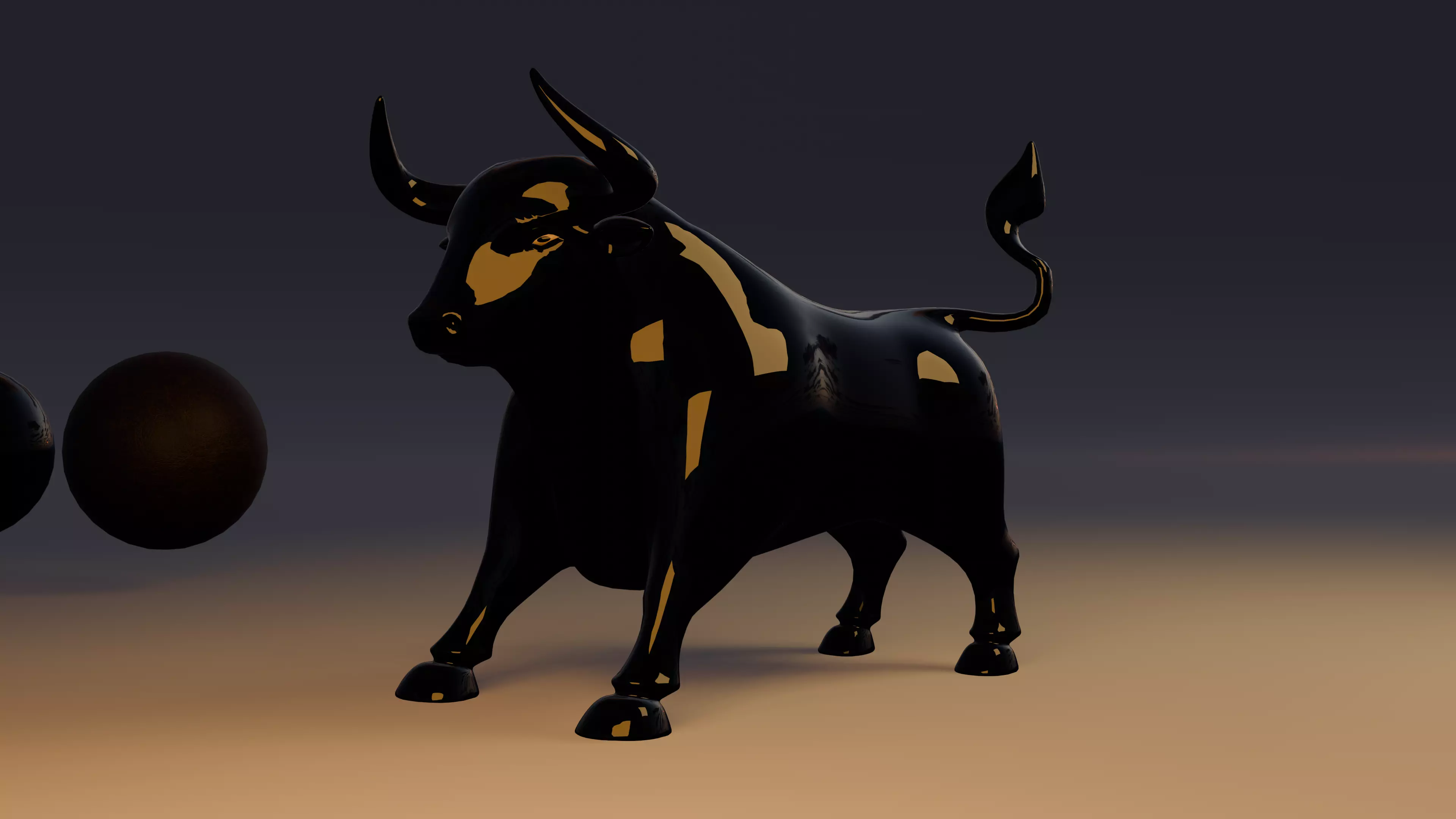 Stylized Bull 3D Model Cartoon Animal Character Low-poly 3D model_1
