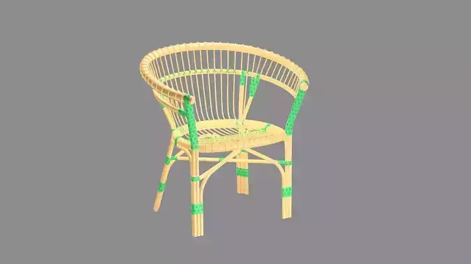 Rattan Exclusive Vintage Style Marius 01 Chair 3D Model