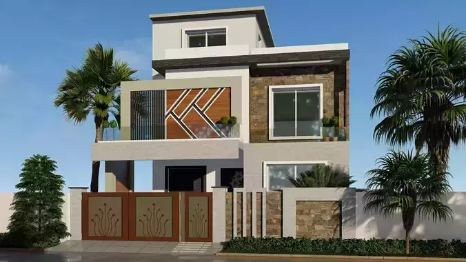 Front elevation View  3D model