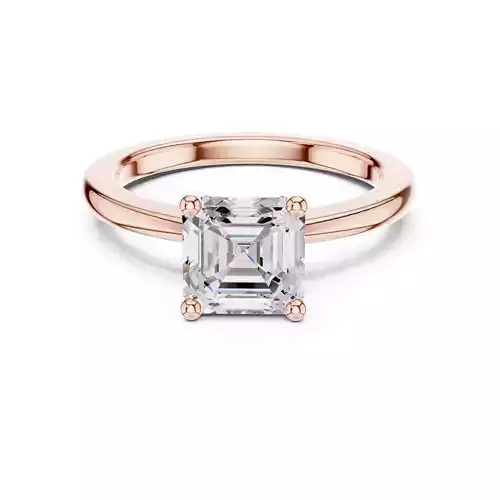 Solitaire Asscher Diamond Engagement Wedding Ring 3DM STL Video
