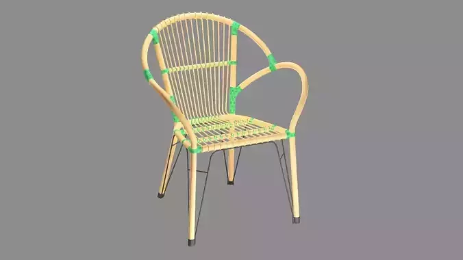 Rattan Exclusive Vintage Style Marius 02 Chair 3D Model
