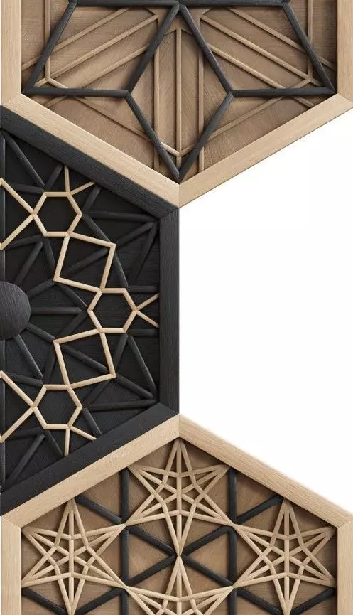 Wood Wall Decor Collection 04 3D model_5