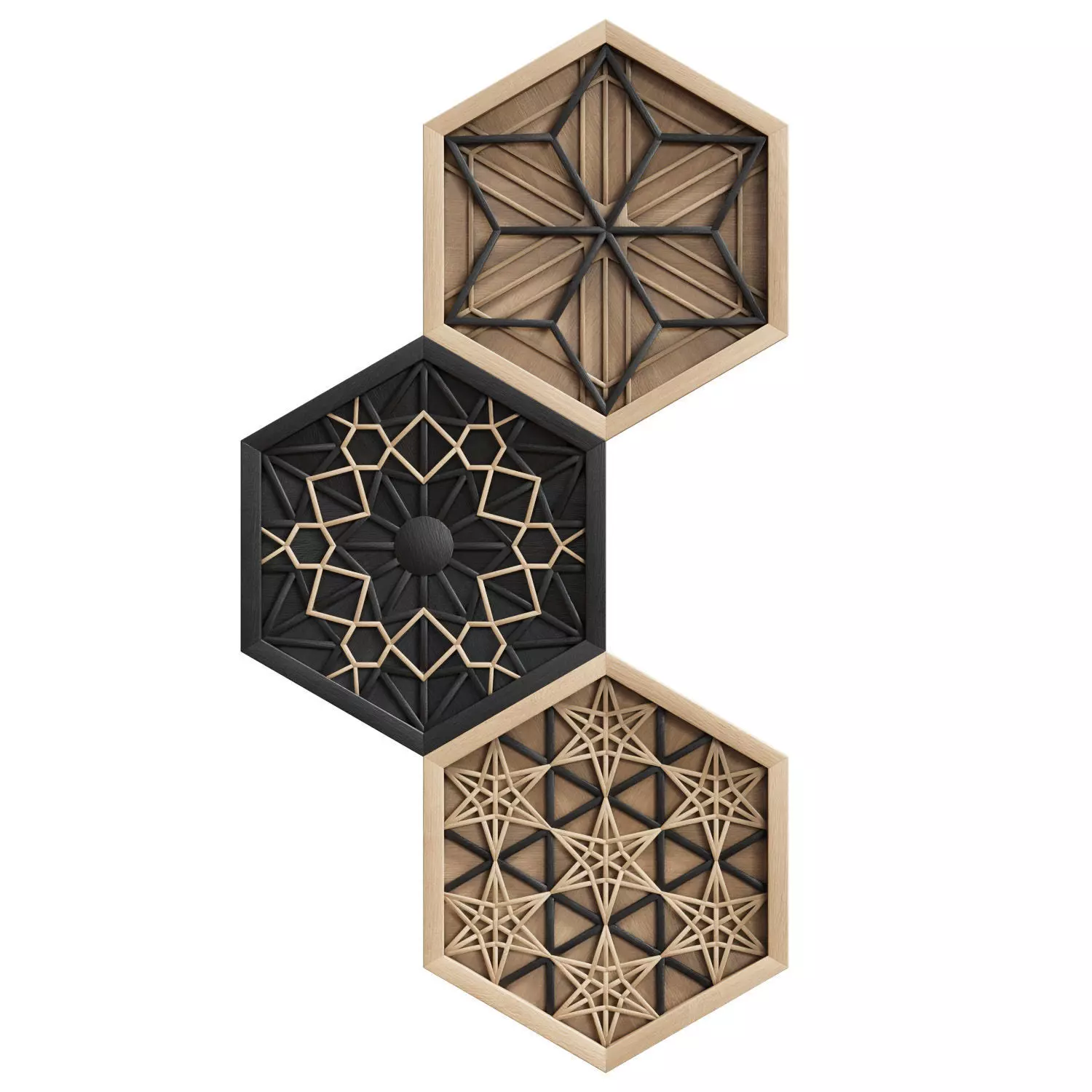 Wood Wall Decor Collection 04 3D model_0