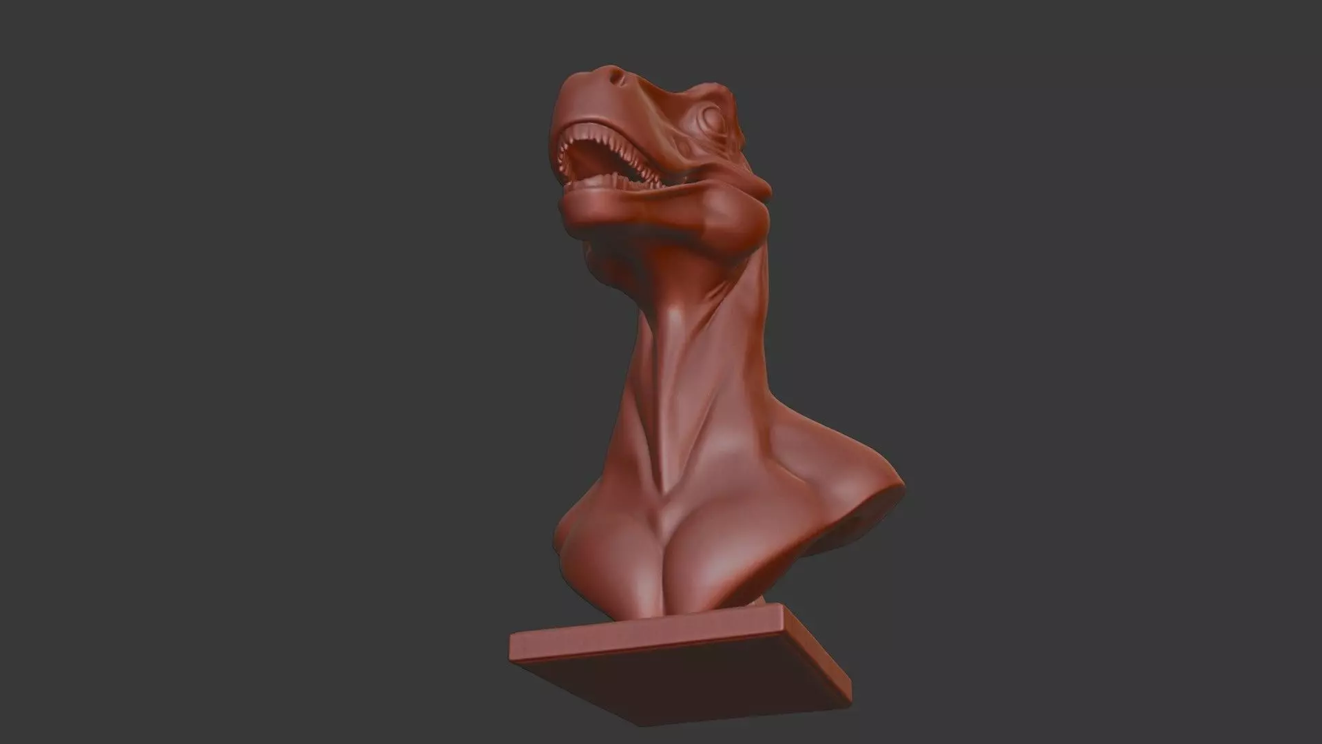 Edmontosaurus Head Bust 3D Model - STL Printable Dinosaur 3D print model_6