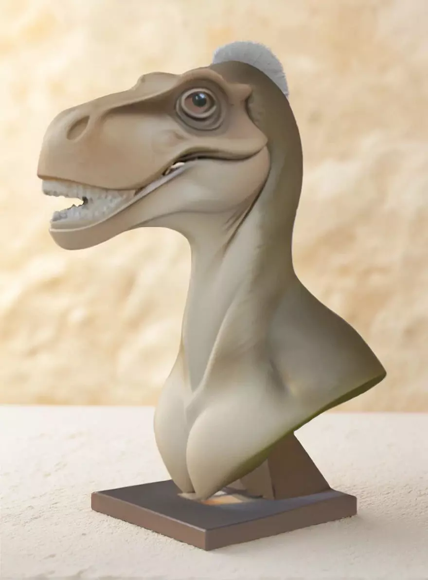 Edmontosaurus Head Bust 3D Model - STL Printable Dinosaur 3D print model_0