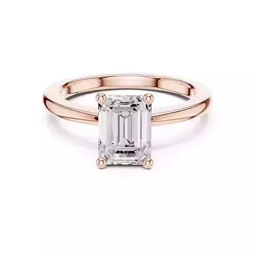 Solitaire Emerald Cut Diamond Engagement Ring 3DM STL Video
