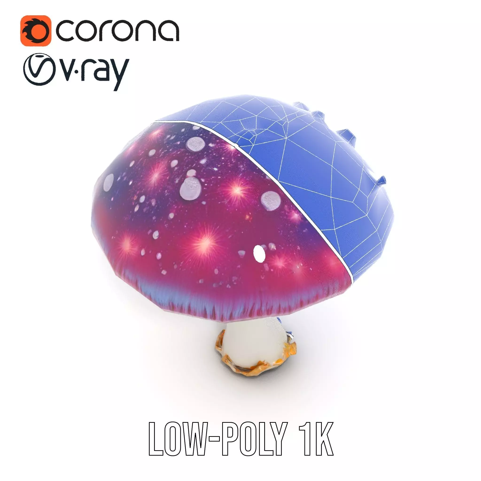 Galaxy Mushroom model pack Low-poly 3D model_23